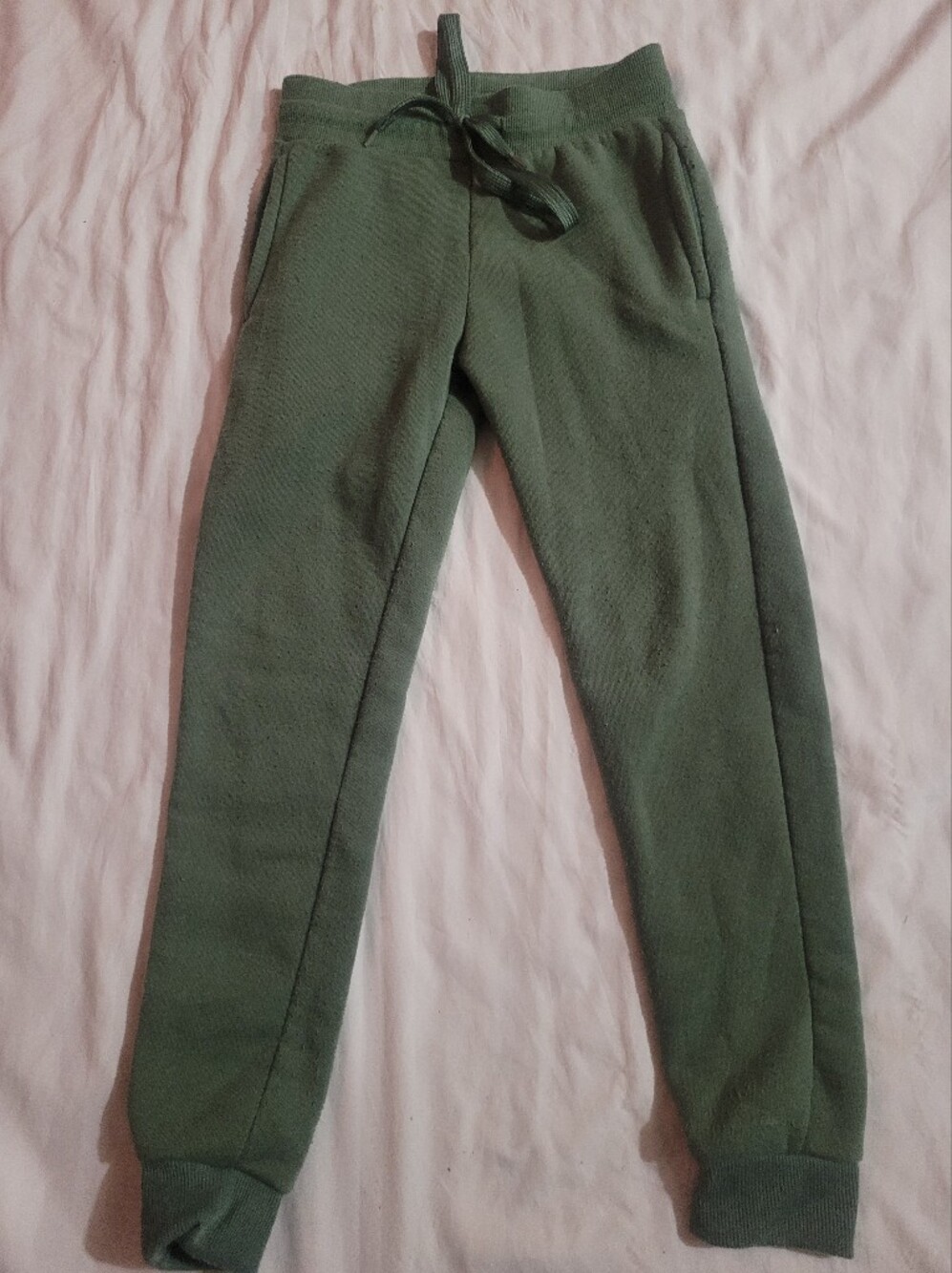 Kids Olive Green Fleece Bottoms